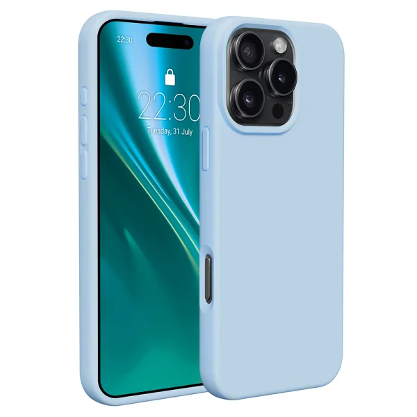 Silicone Lite Silicone Case for iPhone 16 Pro, Light Blue 2