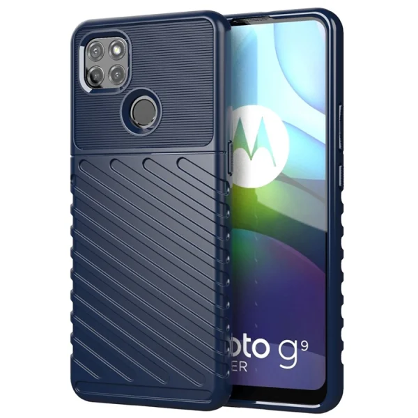 Силиконов Калъф Twill Texture за Motorola Moto G9 Power, Син 1