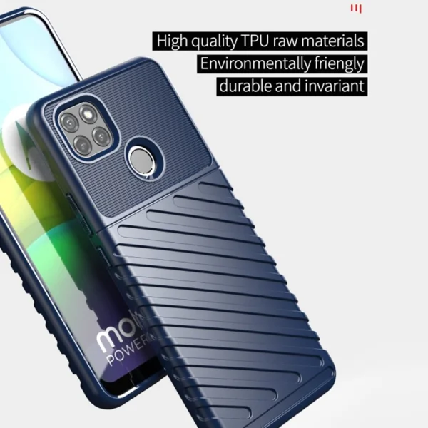 Силиконов Калъф Twill Texture за Motorola Moto G9 Power, Син 3