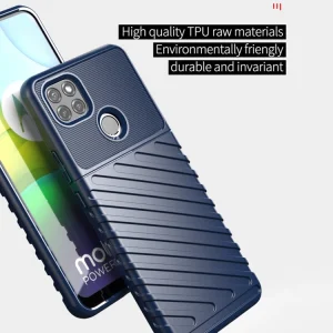 Силиконов Калъф Twill Texture за Motorola Moto G9 Power, Син 3
