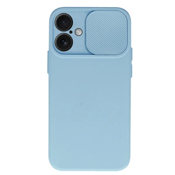 Silicone case Camshield Soft for iPhone 16, Light blue 2