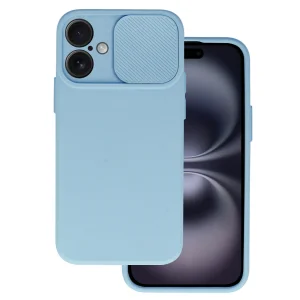Силиконов калъф Camshield Soft за iPhone 16, Светло син