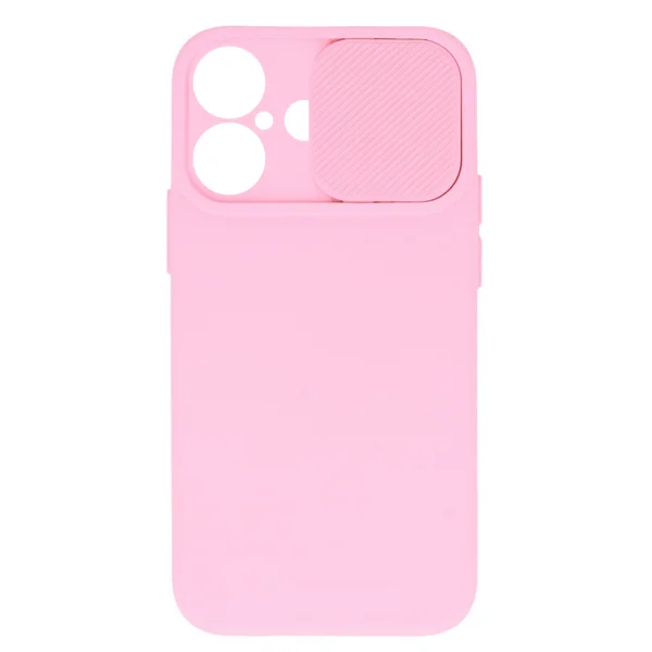 Silicone case Camshield Soft for iPhone 16, Light pink 1