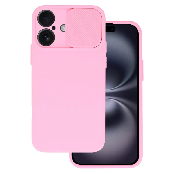 Silicone case Camshield Soft for iPhone 16, Light pink 2