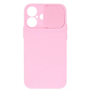 Силиконов калъф Camshield Soft за iPhone 16, Светло розов