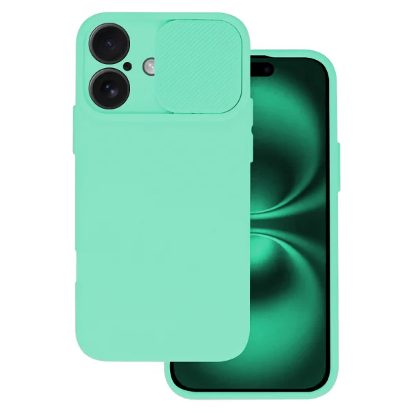Силиконов калъф Camshield Soft за iPhone 16, Мента 2
