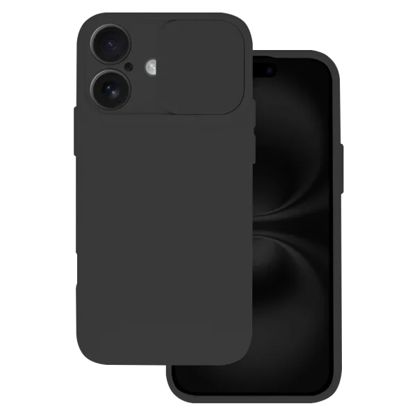 Silicone case Camshield Soft for iPhone 16 Plus, Black 2