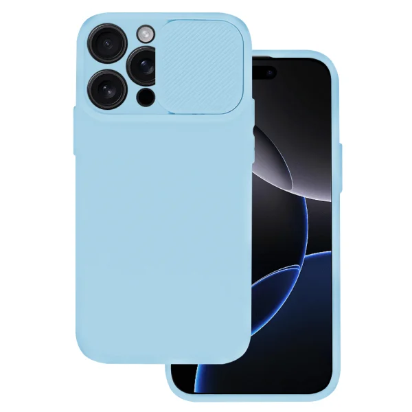 Silicone Case Camshield Soft for iPhone 16 Pro, Light Blue 1