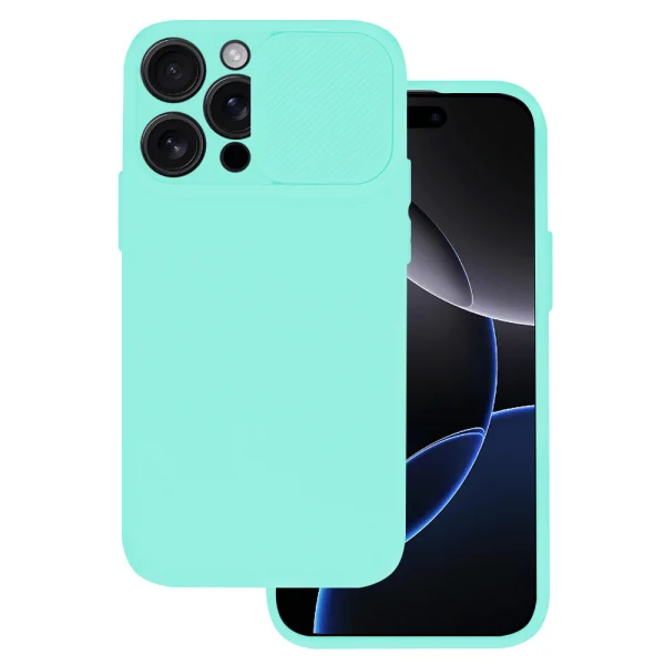 Silicone case Camshield Soft for iPhone 16 Pro, Mint 1