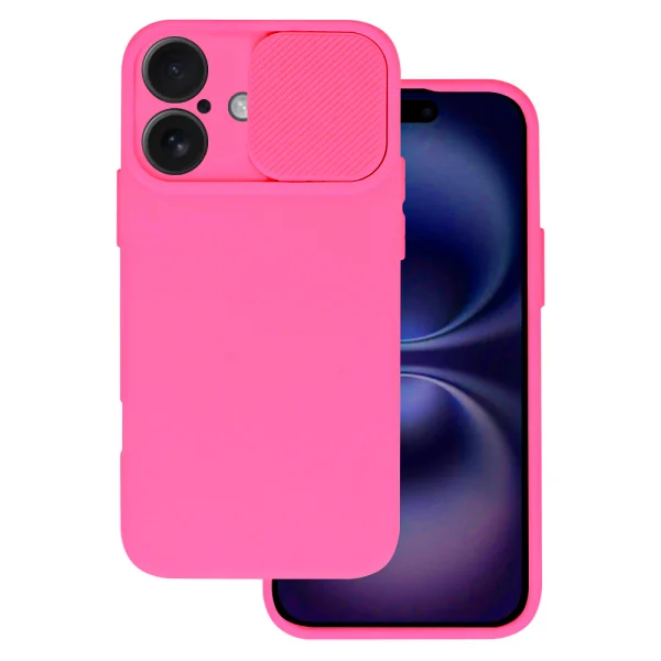 Silicone case Camshield Soft for iPhone 16, Pink 2