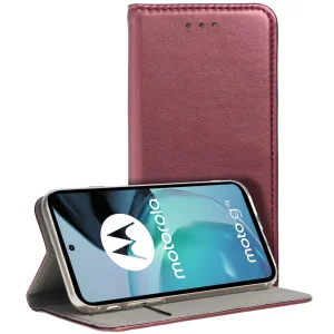 Калъф тефтер Magnetic Book за Motorola Moto G72, Бургунди 3