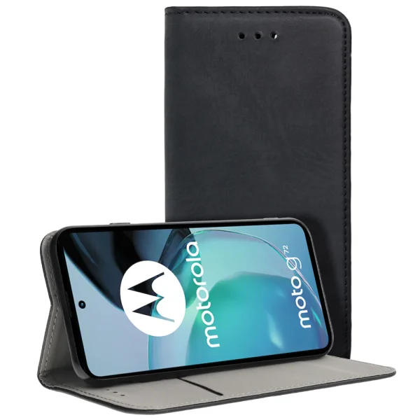 Калъф тефтер Magnetic Book за Motorola Moto G72, Черен 2