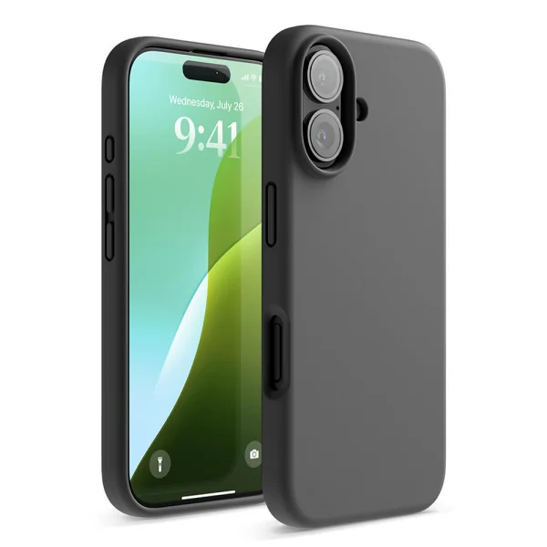 Силиконов калъф Silicone Lite за iPhone 16 Plus, Черен 3