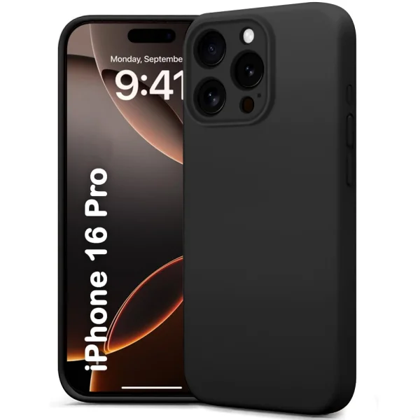 Силиконов калъф Silicone Lite за iPhone 16 Pro, Черен 1