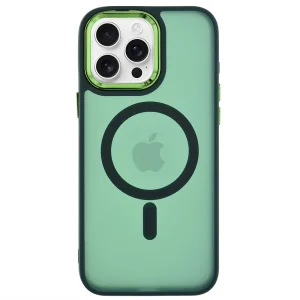 Удароустойчив калъф MagSF Matte за iPhone 15 Pro, Зелен