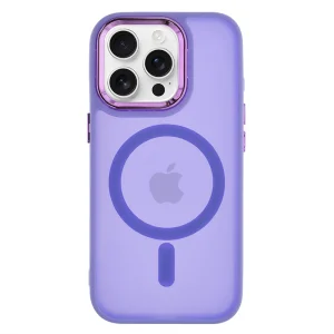 Удароустойчив калъф MagSF Matte за iPhone 15 Pro, Лилав