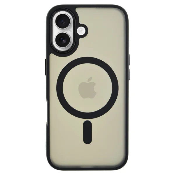 Удароустойчив калъф MagSF Matte за iPhone 16, Черен 1