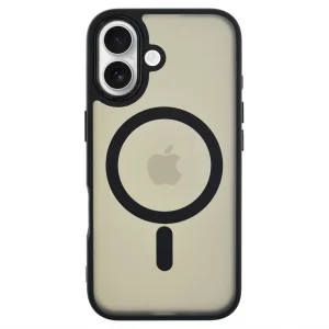 Удароустойчив калъф MagSF Matte за iPhone 16, Черен
