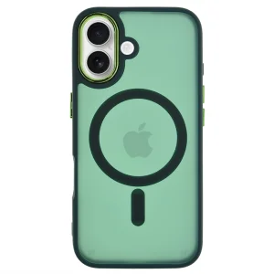 Удароустойчив калъф MagSF Matte за iPhone 16, Зелен