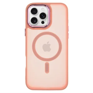 Удароустойчив калъф MagSF Matte за iPhone 16 Pro, Розов