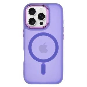Удароустойчив калъф MagSF Matte за iPhone 16 Pro, Лилав