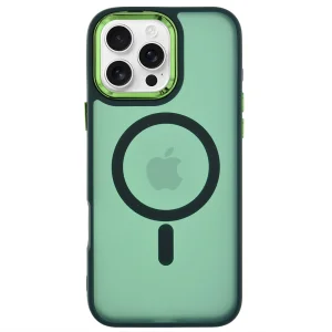 Удароустойчив калъф MagSF Matte за iPhone 16 Pro Max, Зелен