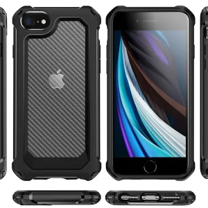 Удароустойчив калъф Carbon Hybrid за  iPhone 7/8/SE, Черен 4