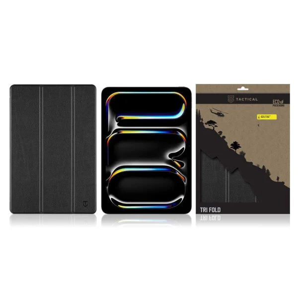 Tactical Book Tri Fold Leather Case for iPad Pro11 2024, Black 3