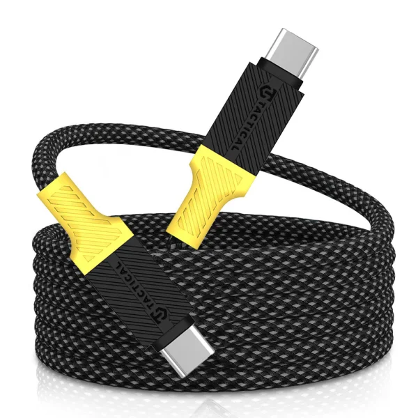 Magnetic cable Tactical MagRope USB-C to USB-C, 1m, Black-Yellow 1