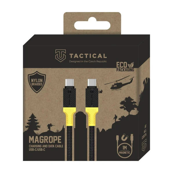 Magnetic cable Tactical MagRope USB-C to USB-C, 1m, Black-Yellow 2
