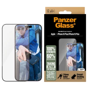 Стъклен Протектор PanzerGlass за iPhone 15 Plus / 16 Plus, Ultra-Wide Fit