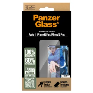 Стъклен Протектор PanzerGlass за iPhone 15 Plus / 16 Plus, Ultra-Wide Fit 3