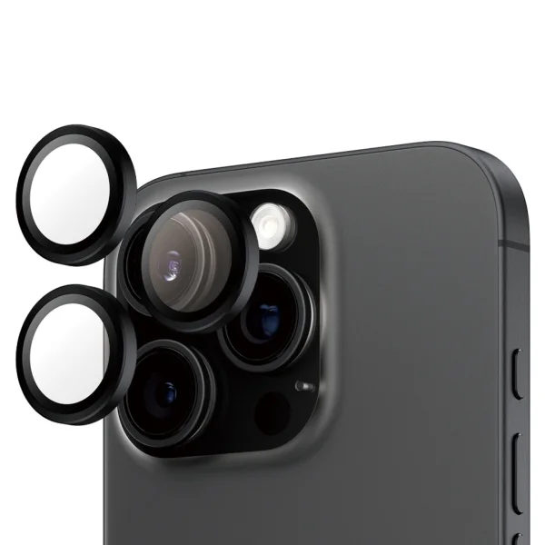Стъклен Протектор за камера PanzerGlass Hoops Lens Protector за iPhone 15 Pro / 15 Pro Max, Черен 3