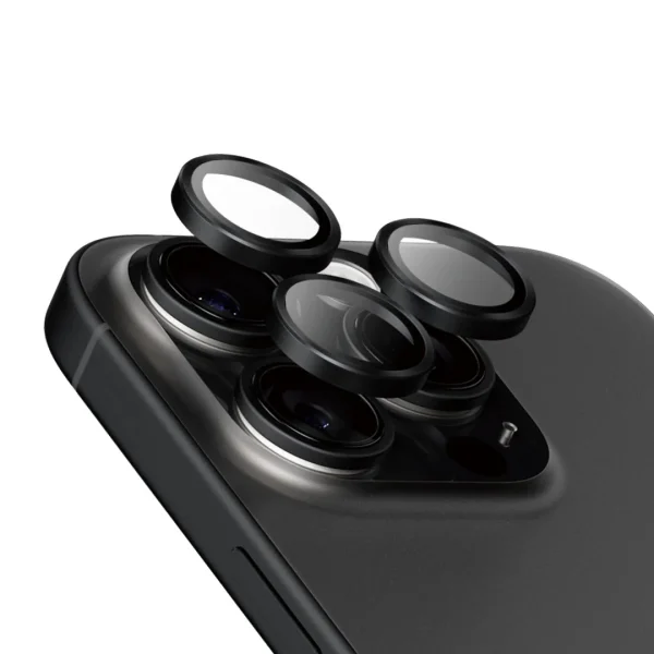 Стъклен Протектор за камера PanzerGlass Hoops Lens Protector за iPhone 15 Pro / 15 Pro Max, Черен 4