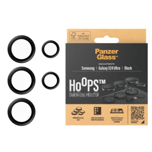 Стъклен Протектор за камера PanzerGlass Hoops Lens Protector за Samsung Galaxy S24 Ultra, Черен