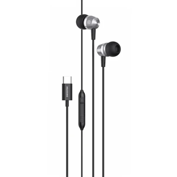 Слушалки с микрофон SWISSTEN Metallic USB-C, Черен 1