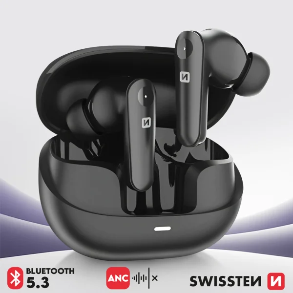Слушалки TWS SWISSTEN Focus Bluetooth ANC Earphones, Черен 2