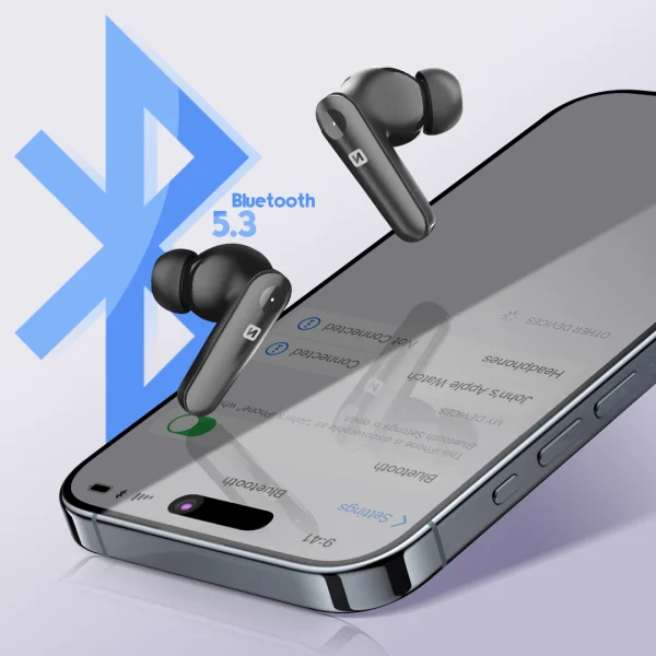 Слушалки TWS SWISSTEN Focus Bluetooth ANC Earphones, Черен 4