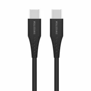 Кабел SWISSTEN USB-C към USB-C, Power Delivery, 5A, 100W,1.5m, Черен