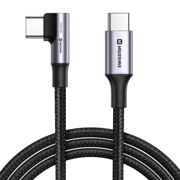 Кабел SWISSTEN USB-C към USB-C, Laptop, Gaming, 5A, 100W, 2m, Черен 1