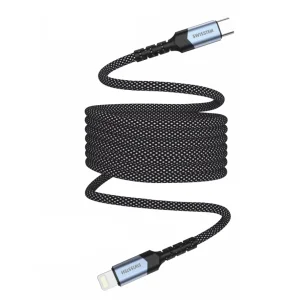 Магнитен кабел SWISSTEN Magnetic USB-C към Lightning, 1m, Черен