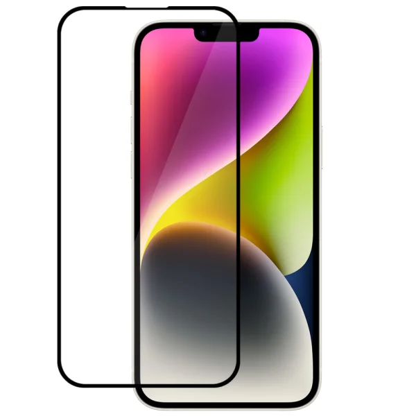Стъклен протектор с метална рамка Metal Frame за iPhone 13 Pro Max / 14 Plus, Черен 1