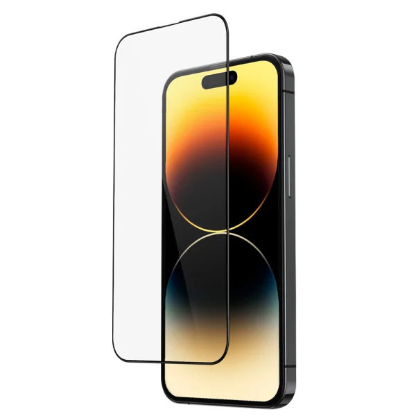 Стъклен протектор с метална рамка Metal Frame за iPhone 14 Pro, Черен 2