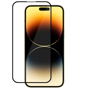 Стъклен протектор с метална рамка Metal Frame за iPhone 14 Pro, Черен