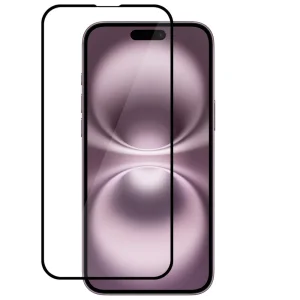 Стъклен протектор с метална рамка Metal Frame за iPhone 16, Черен