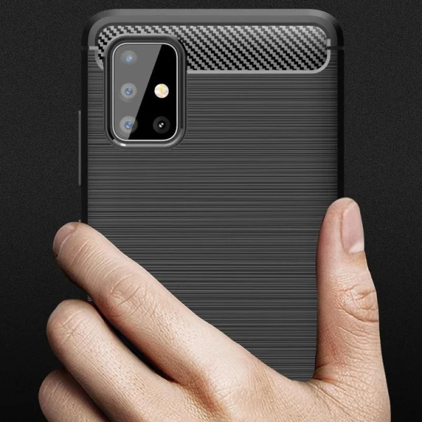 Силиконов Калъф Carbon Fibre Brushed за Samsung Galaxy A52, Черен 2