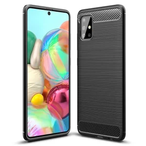 Силиконов Калъф Carbon Fibre Brushed за Samsung Galaxy A52, Черен