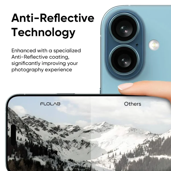 Glass Camera Protectors Lens Fulm for iPhone 16 / 16 Plus, Blue 3