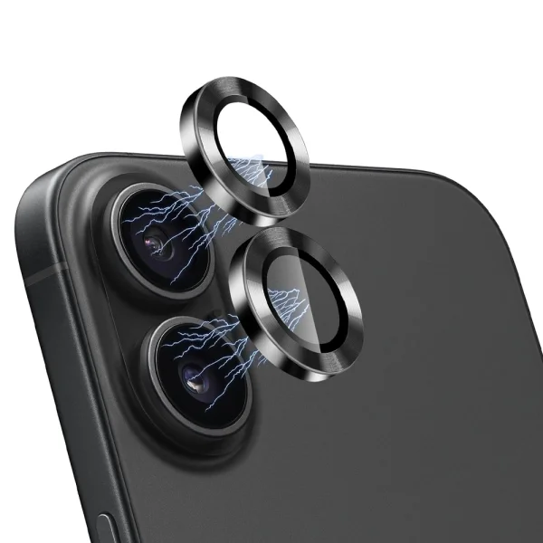 Glass camera protectors Lens Fulm for iPhone 16 / 16 Plus, Black 4