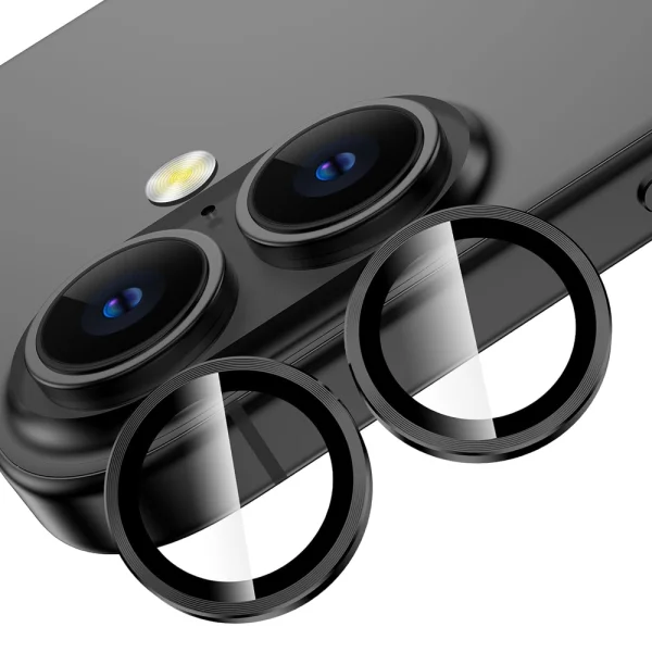Glass camera protectors Lens Fulm for iPhone 16 / 16 Plus, Black 2